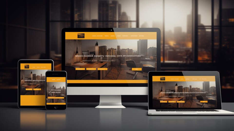 [freepicdownloader.com]-there-is-news-screens-devices-responsive-website-design-different-devices-web-design-studio-desk-with-laptop-computer-display-tablet-mobile-phone-generate-ai-large